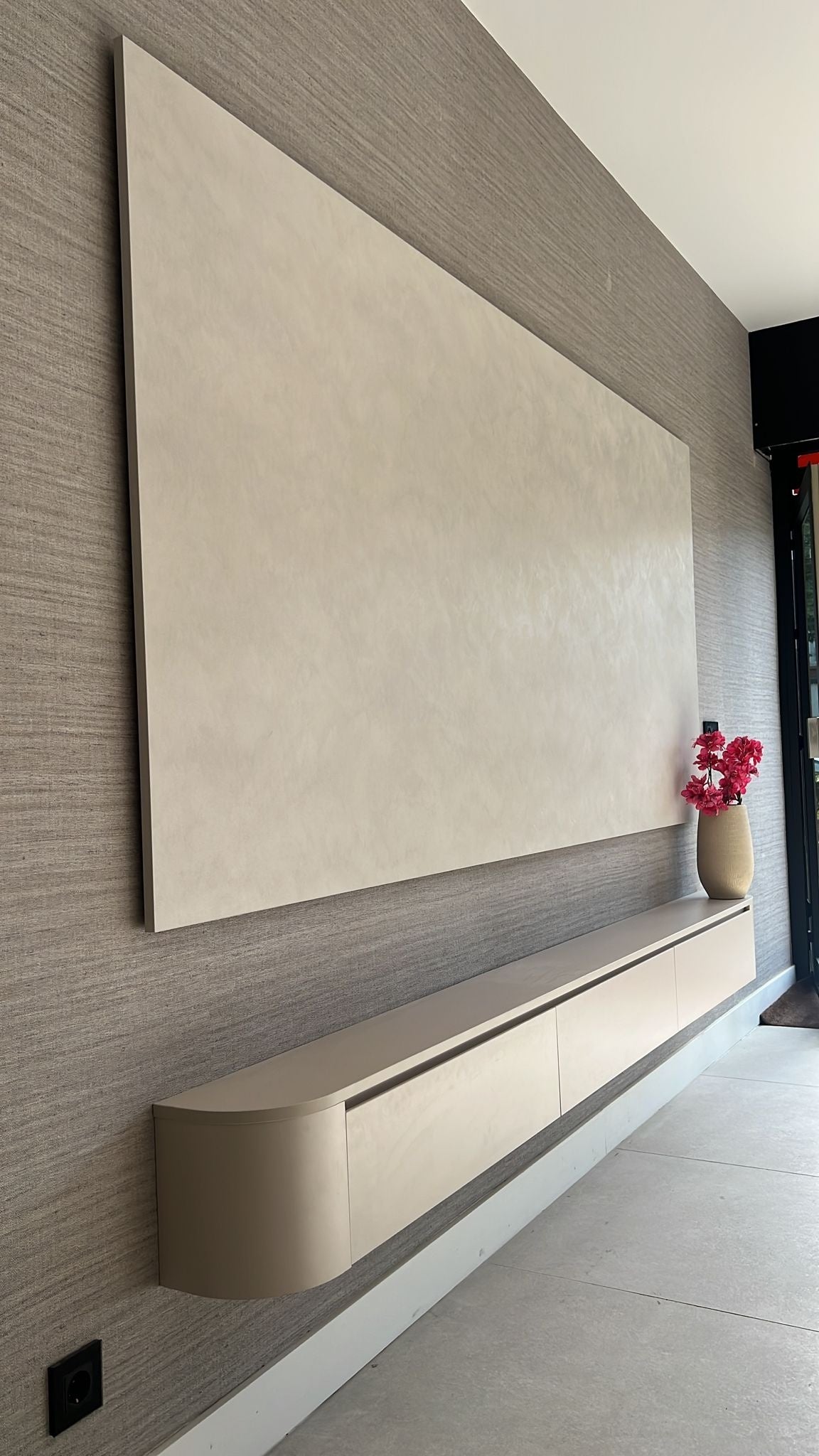 Japandi Tv Meubel Beige L180 x D32 x H28 cm