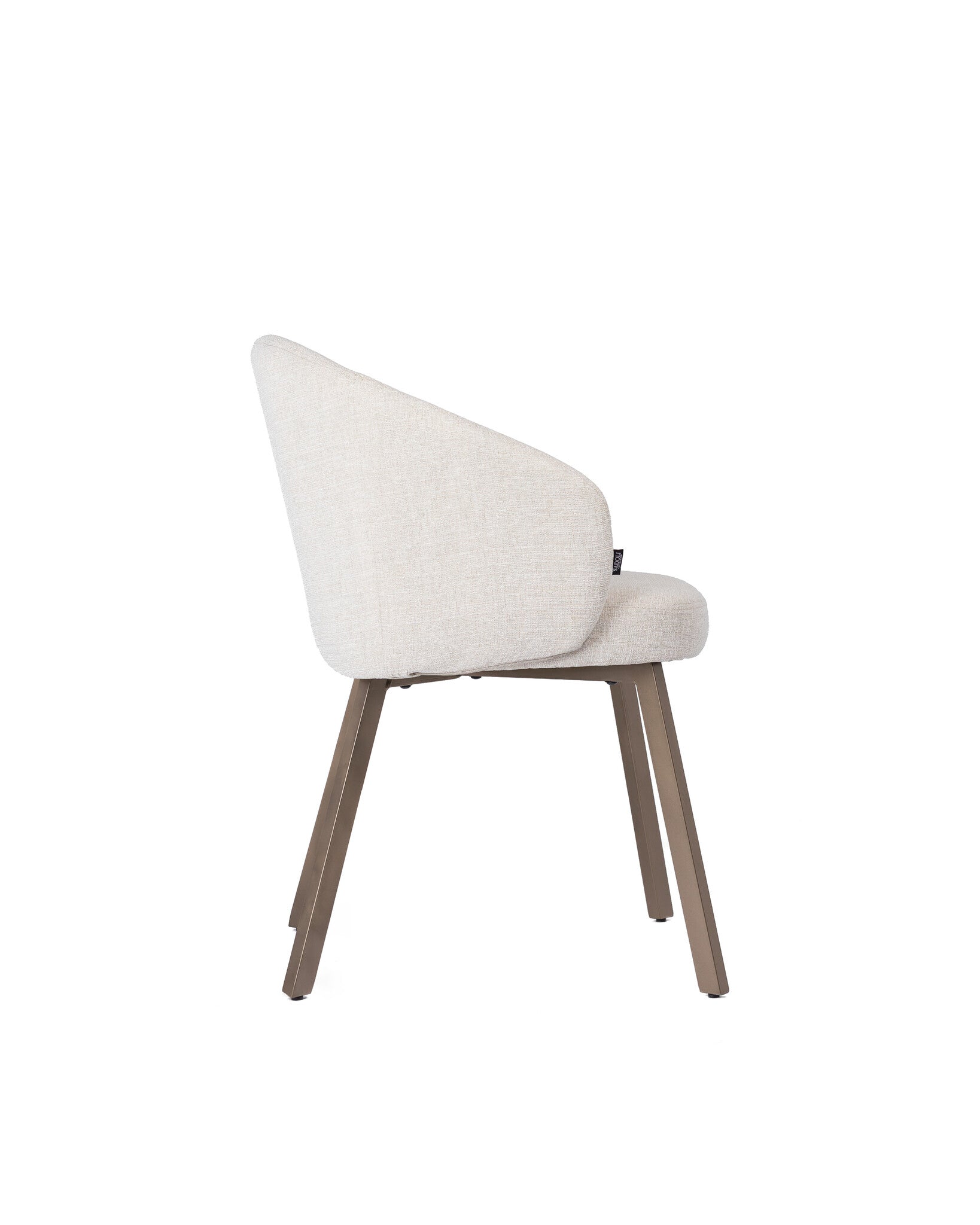 Pre Order - Eetkamerstoel Linnen Beige - Brons Poten