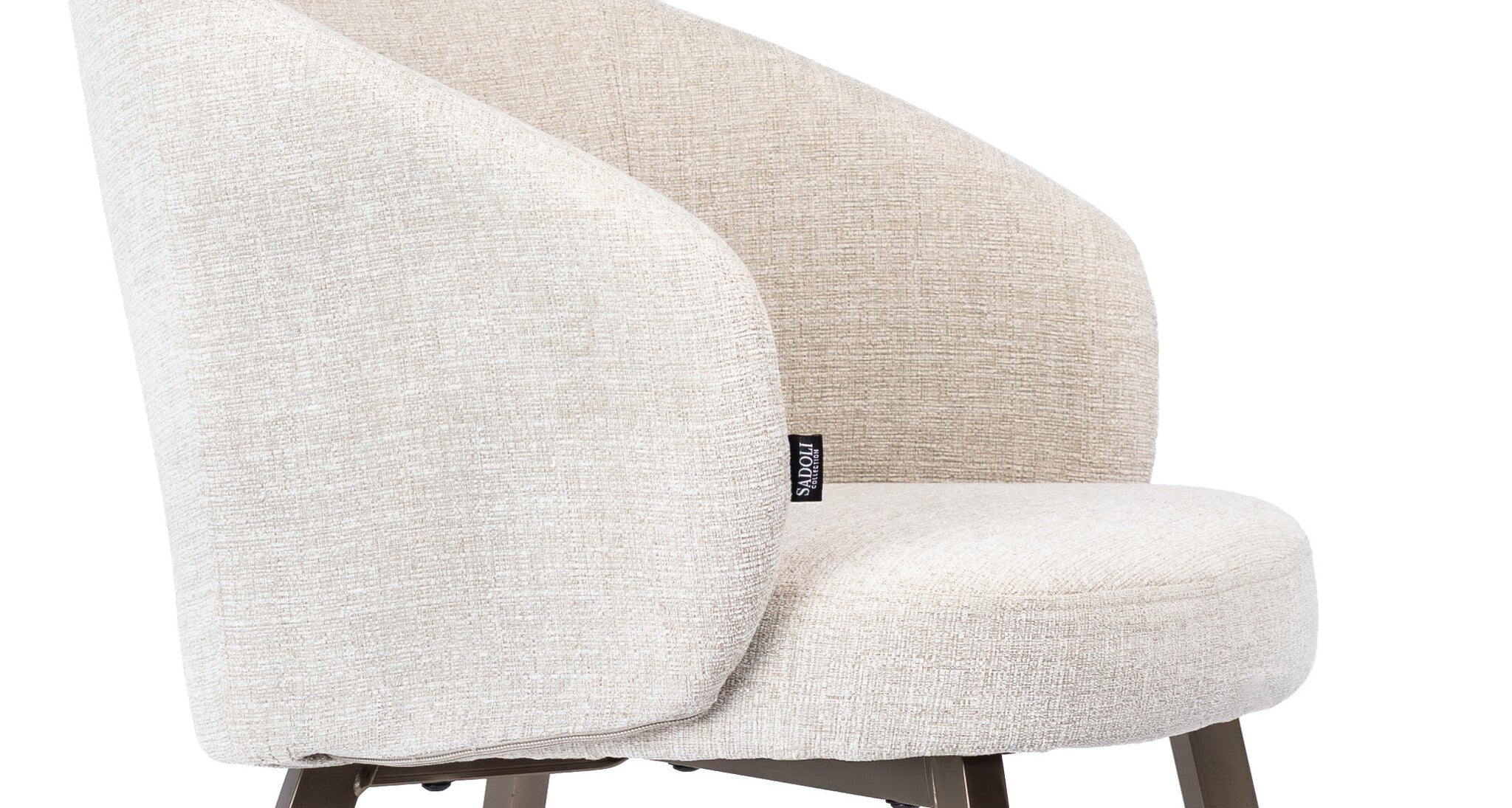 Pre Order - Eetkamerstoel Linnen Beige - Brons Poten