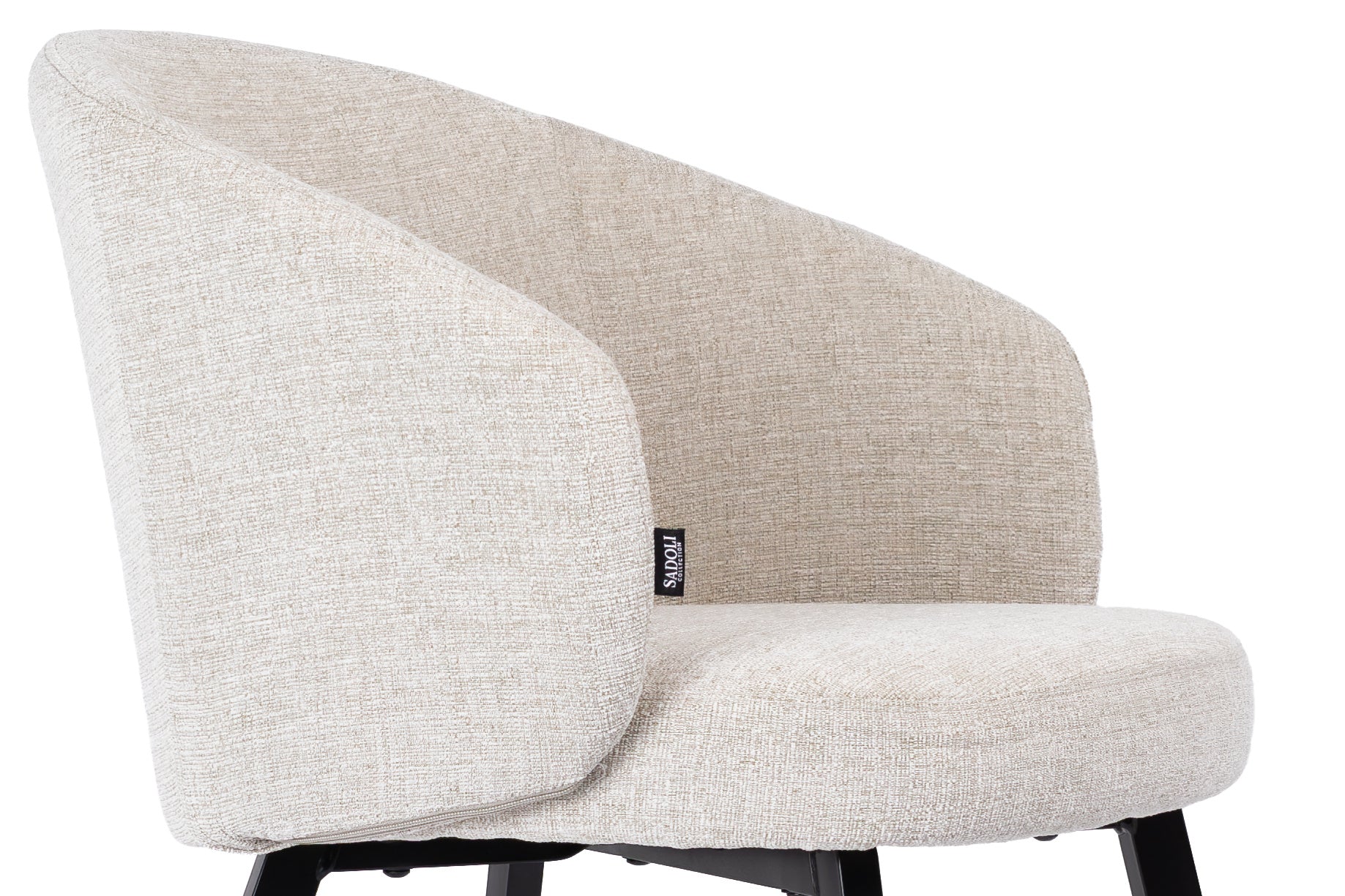 Eetkamerstoel Beige Linnen - Zwart Poten