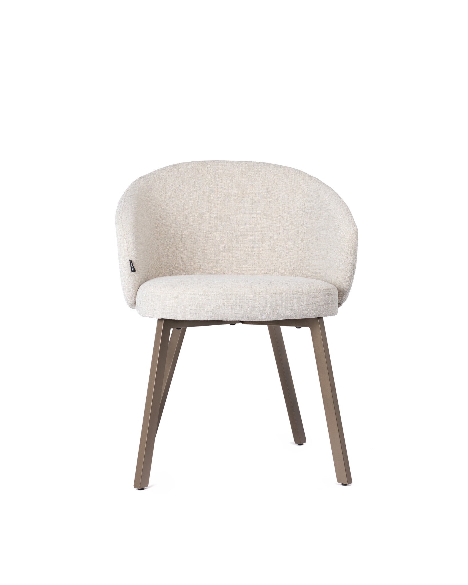 Pre Order - Eetkamerstoel Linnen Beige - Brons Poten