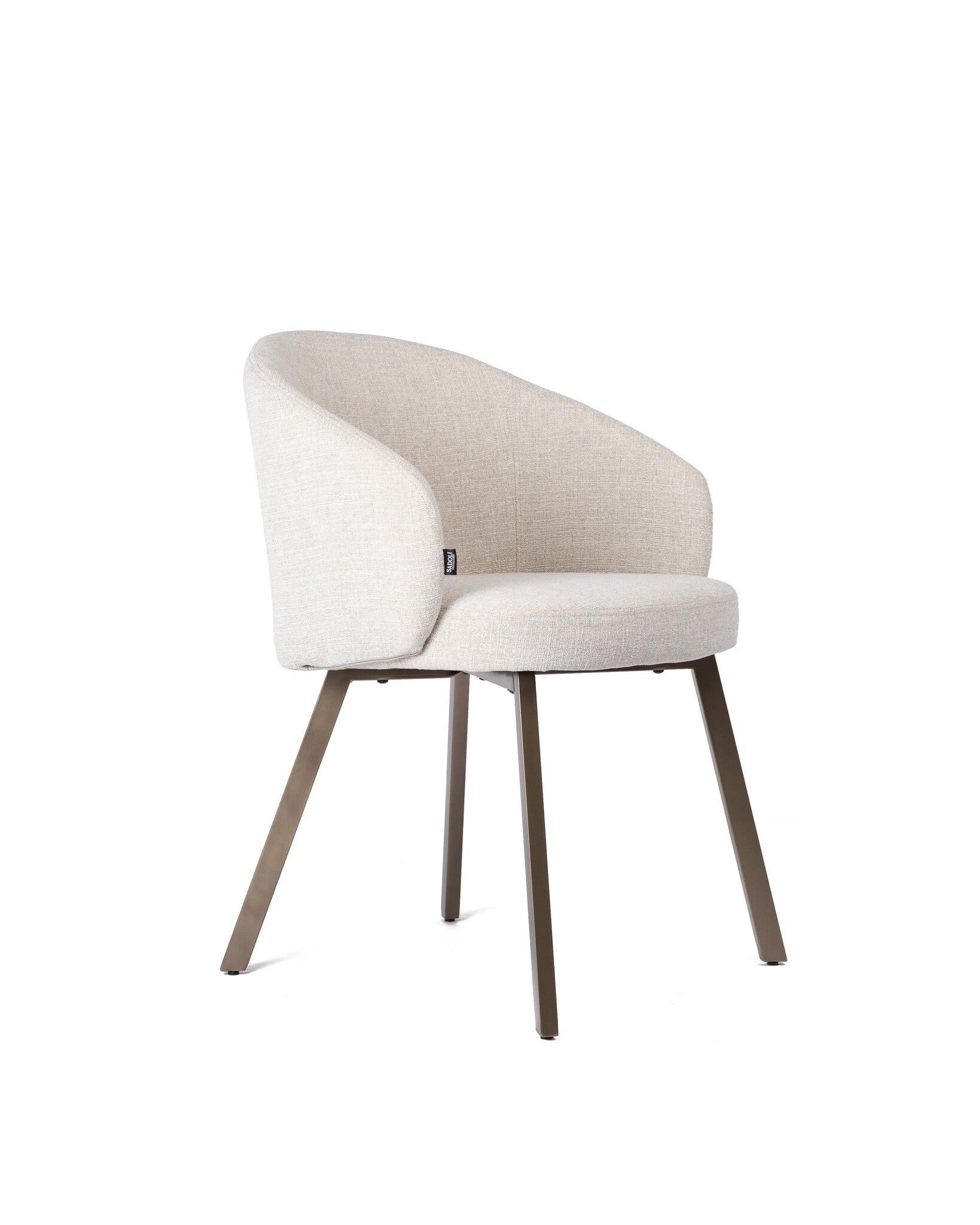Pre Order - Eetkamerstoel Linnen Beige - Brons Poten