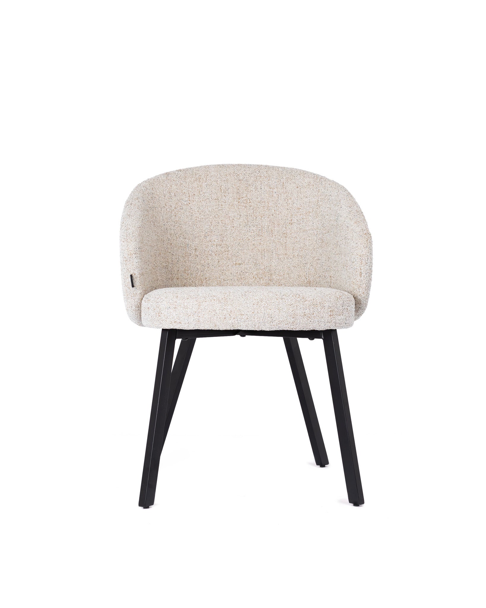 Eetkamerstoel Beige Wit - Zwart Poten