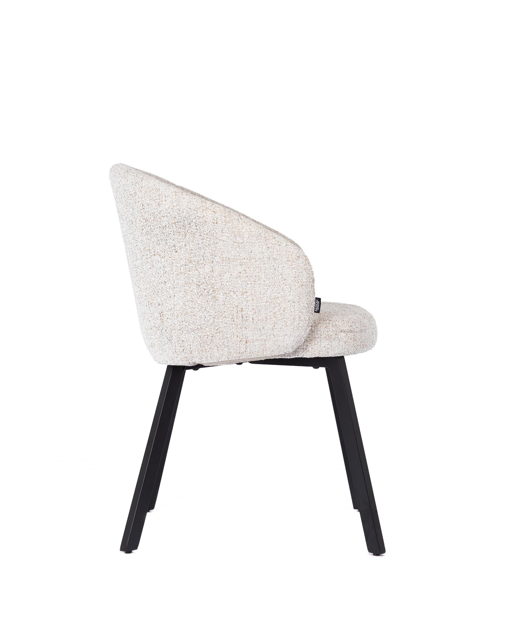Eetkamerstoel Beige Wit - Zwart Poten