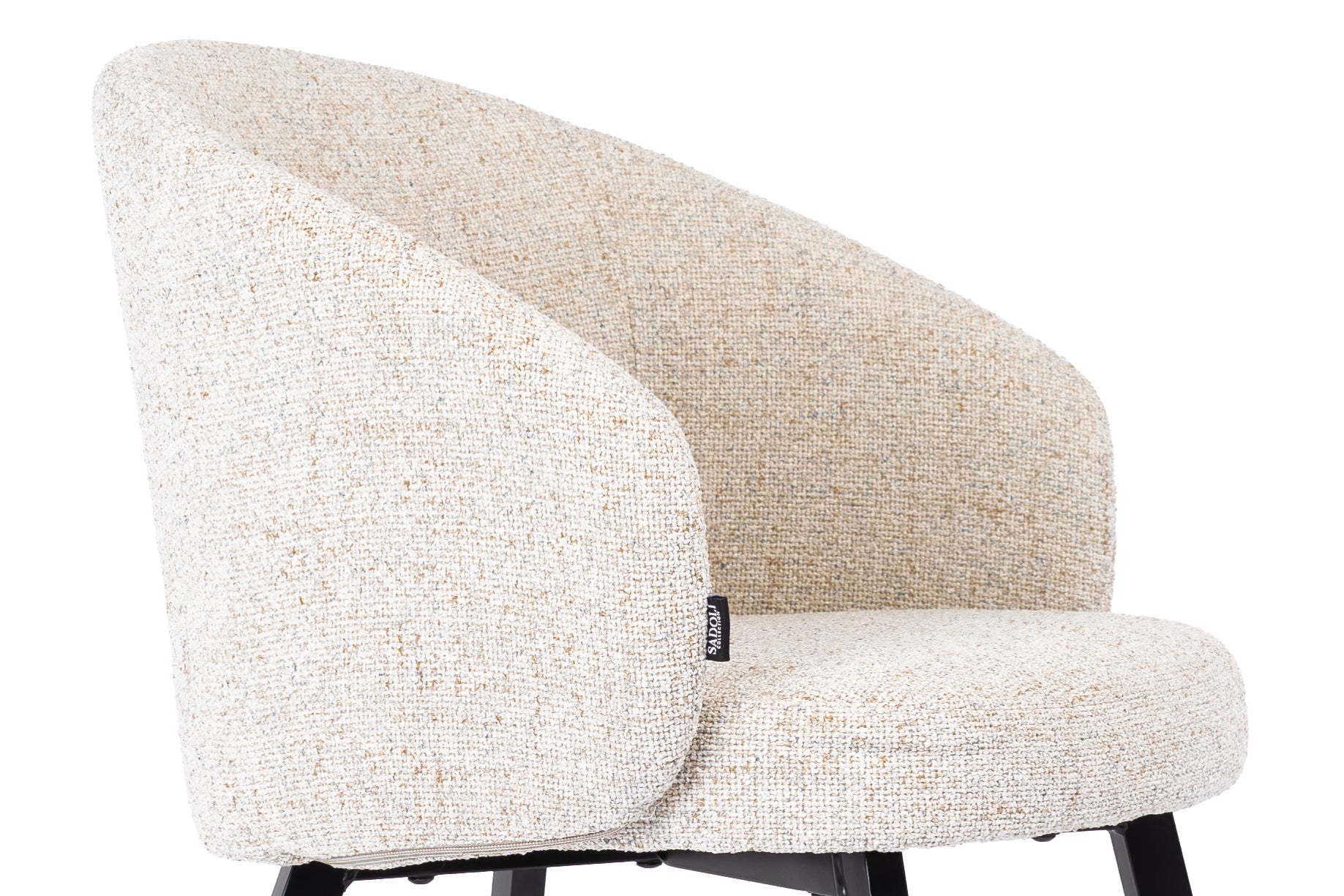 Eetkamerstoel Beige Wit - Zwart Poten